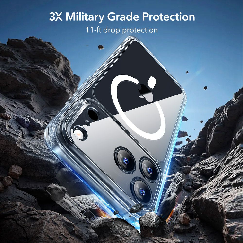 ESR Classic Hybrid MagSafe + tempereret glas sæt til iPhone 17 Pro - Clear
