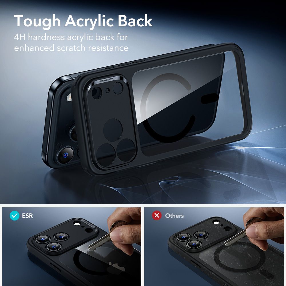 ESR Classic Hybrid MagSafe + tempereret glas sæt til iPhone 17 Pro - Clear Black