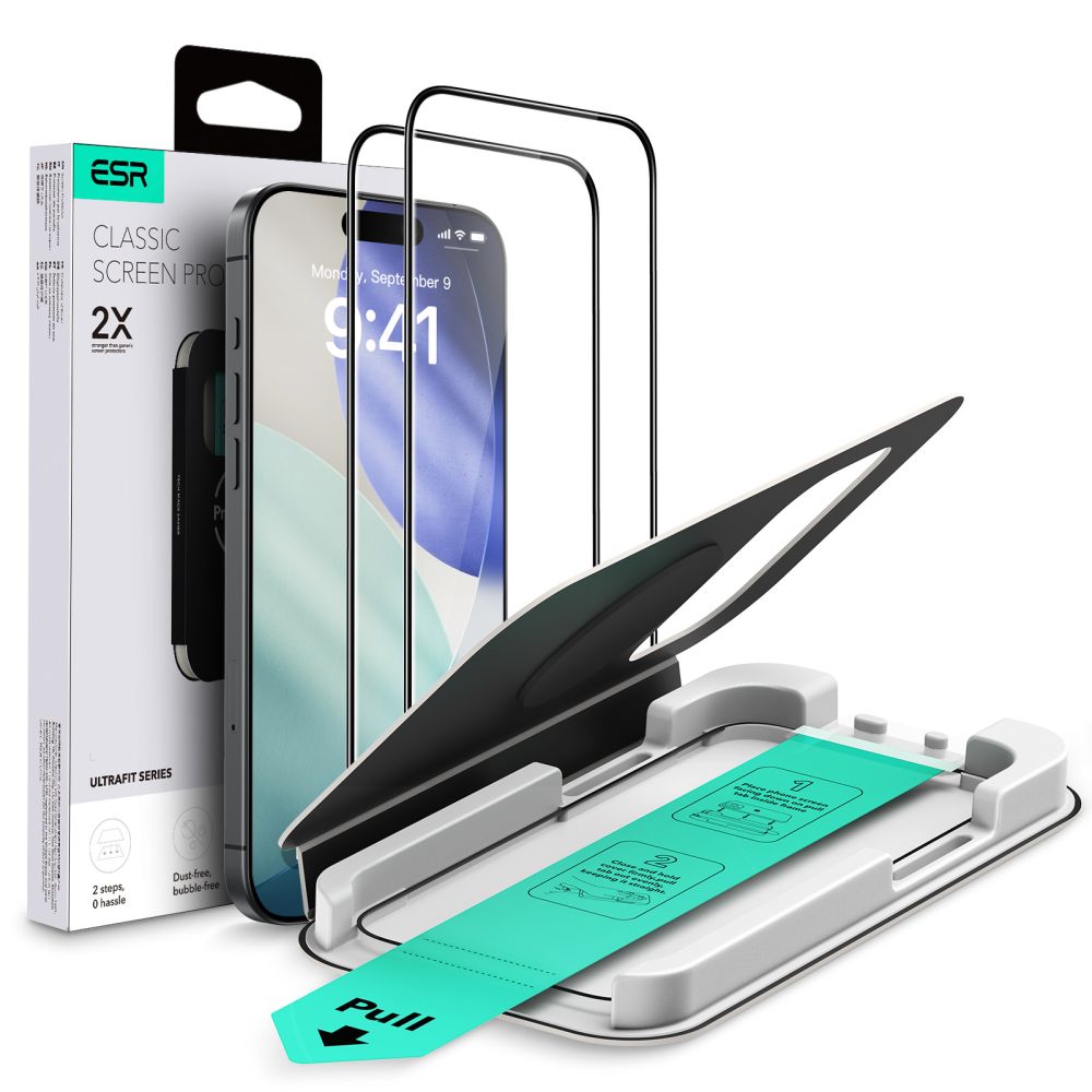 ESR UltraFit Temperet Glas 2-pakke til iPhone 17 Pro Max - gennemsigtigt