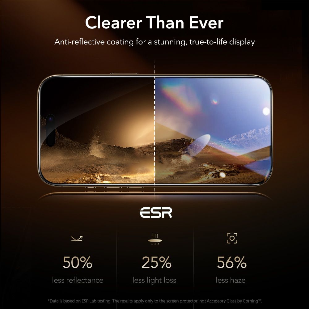 ESR UltraFit Armorite Pro hærdet glas til iPhone 17 Pro Max - Clear