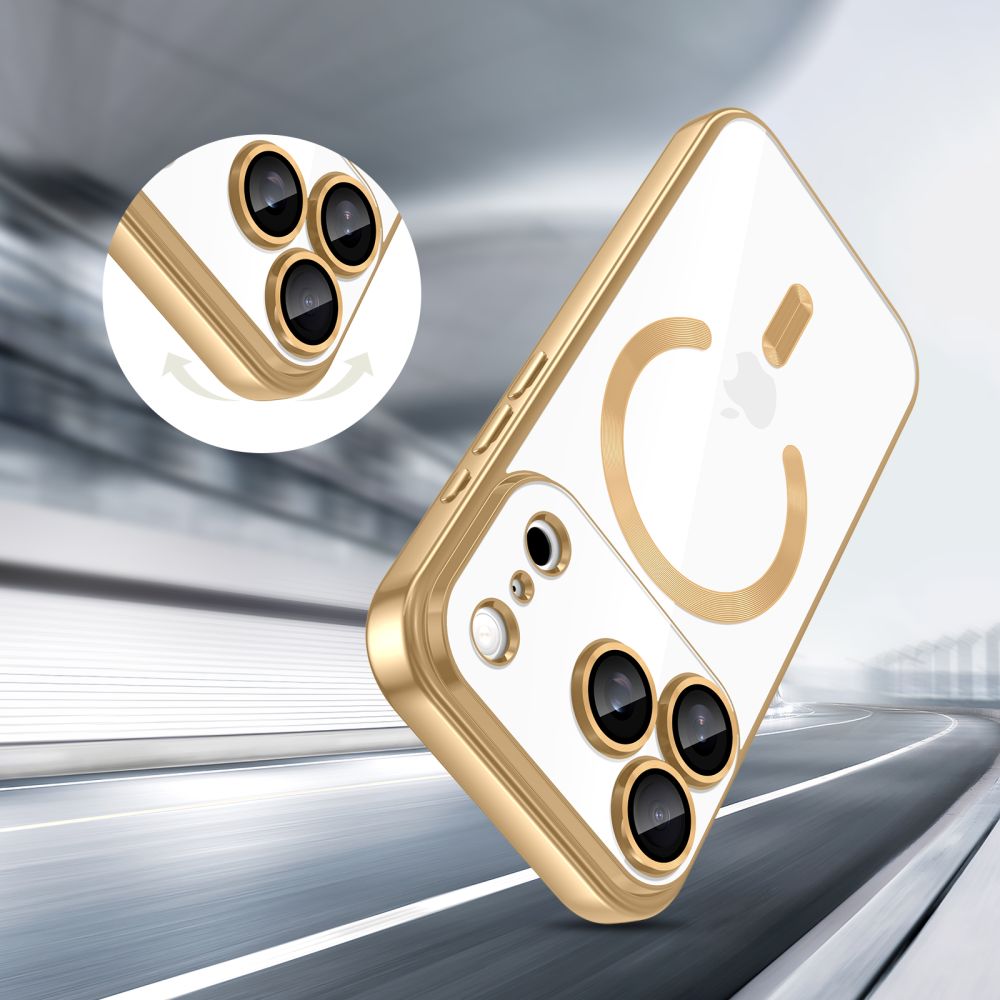 Tech-Protect MagFlex MagSafe Case til iPhone 17 Pro - gennemsigtigt guld