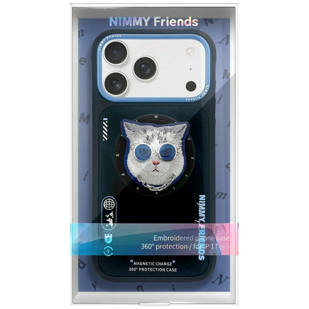 Nimmy Briller Cool Cat MagSafe Case til iPhone 17 Pro - sort og blå