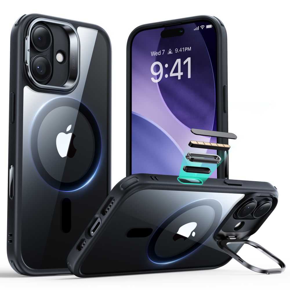 ESR Classic Hybrid Kickstand MagSafe Case til iPhone 17 - Clear Black