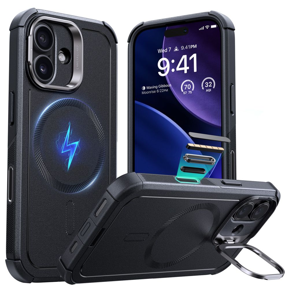 ESR Cyber Kickstand MagSafe Case til iPhone 17 - sort