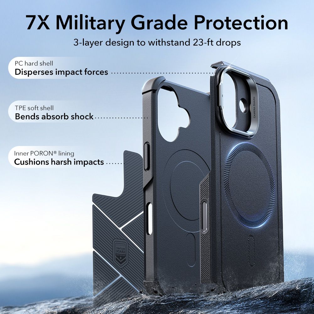 ESR Cyber Kickstand MagSafe Case til iPhone 17 - sort