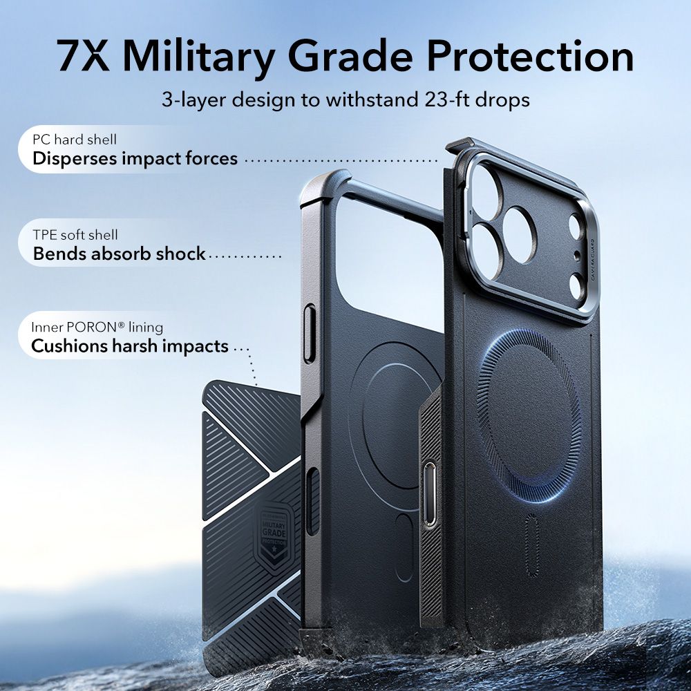 ESR Cyber Kickstand MagSafe Case til iPhone 17 Pro - sort