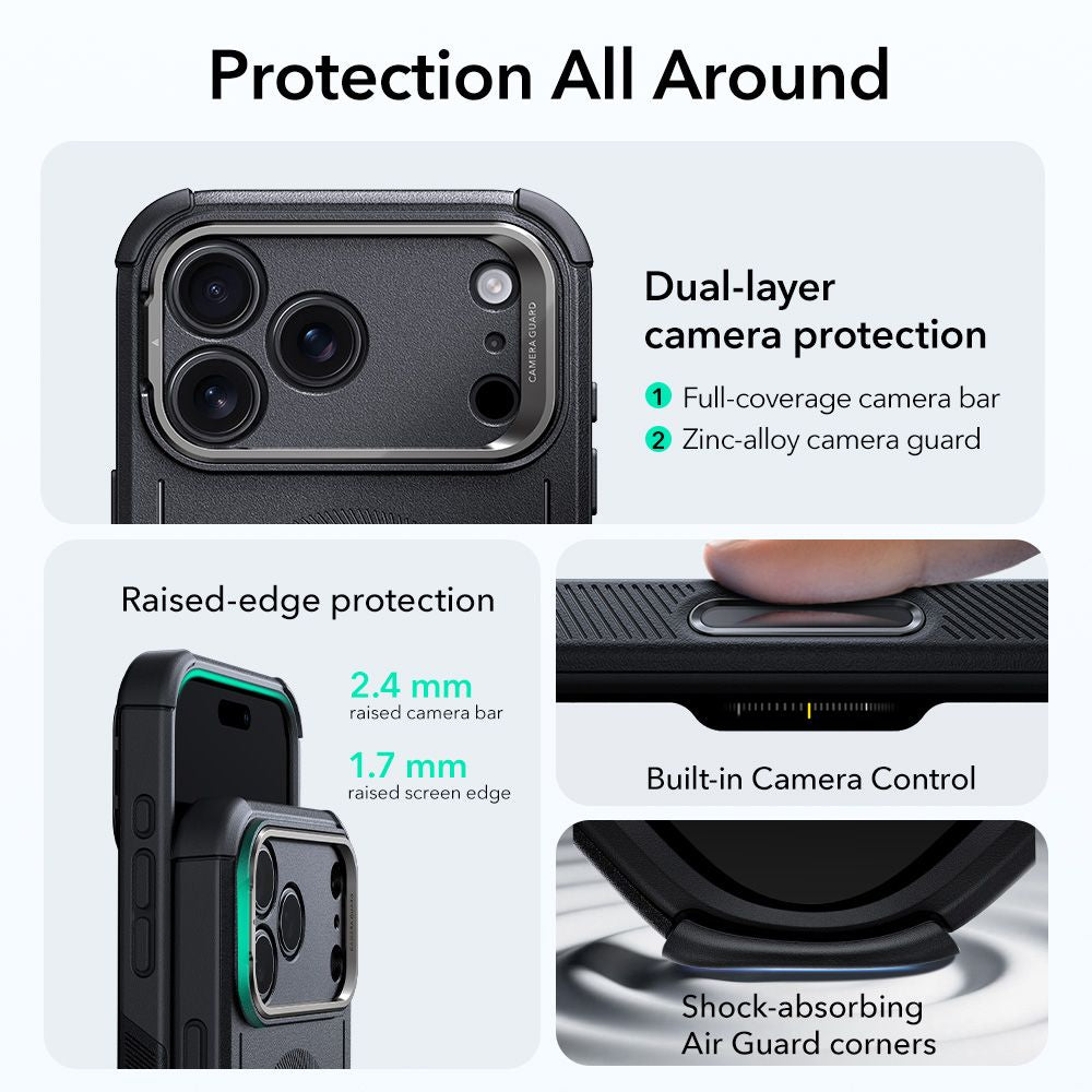 ESR Cyber Kickstand MagSafe Case til iPhone 17 Pro Max - sort