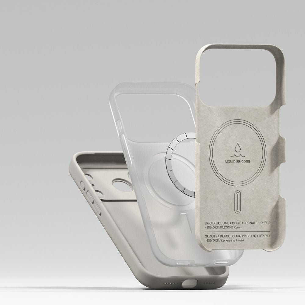 Ringke Silicone Magnetic MagSafe Case til iPhone 17 Pro - Beige