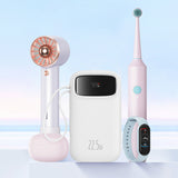 Baseus Qpow2 20000mAh 22.5W Powerbank med Dual Cable med Digital Display + Baseus Simple USB-C 3A Cable 0.3m (hvid) - hvid