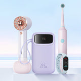 Baseus Qpow2 20000mAh 22.5W Powerbank med Dual Cable med Digital Display + Baseus Simple USB-C 3A Cable 0.3m (hvid) - Purple