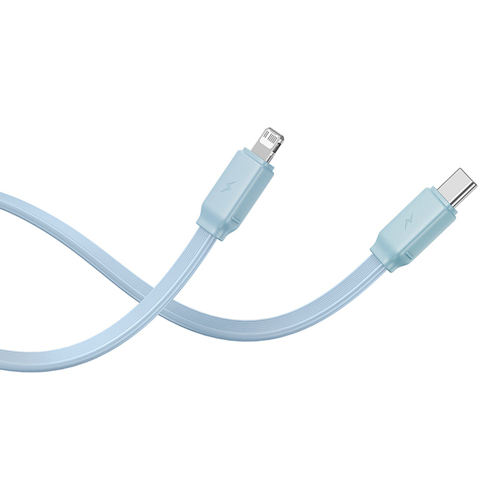 Baseus Qpow2 20000mAh 22.5W Powerbank med Dual Cable med Digital Display + Baseus Simple USB-C 3A Cable 0.3m (hvid) - Blå