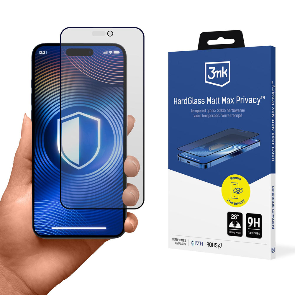 3mk Hardglass Matt Max Privacy Temperet glas til iPhone 17 Pro