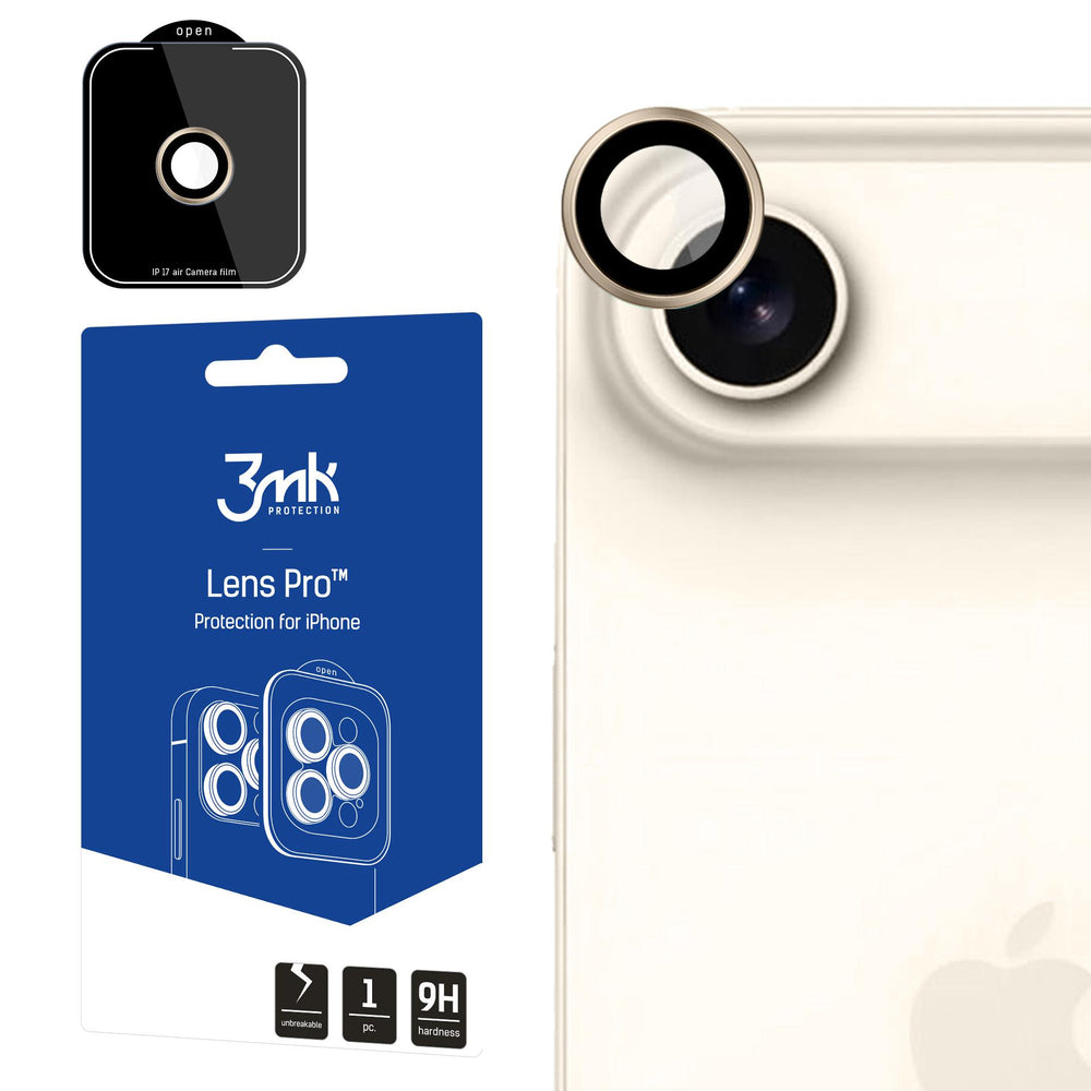 3mk Lens Protection Pro hærdet glas til iPhone 17 Air - Guld