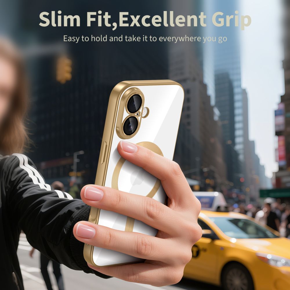 Tech-Protect MagFlex MagSafe Case til iPhone 17 - gennemsigtigt guld