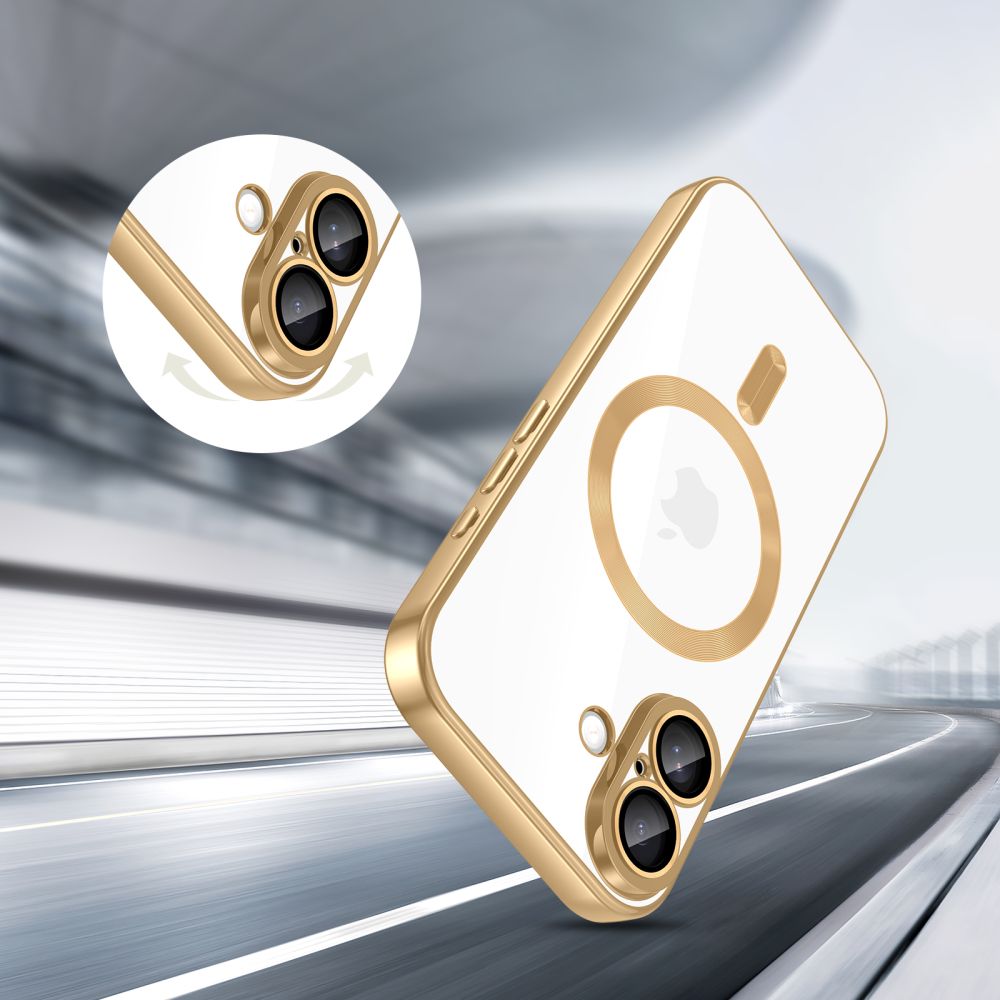 Tech-Protect MagFlex MagSafe Case til iPhone 17 - gennemsigtigt guld