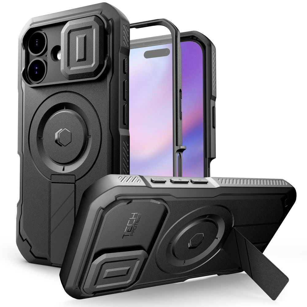 Tech-Protect Kevlar MagSafe-hylster til iPhone 17 - sort