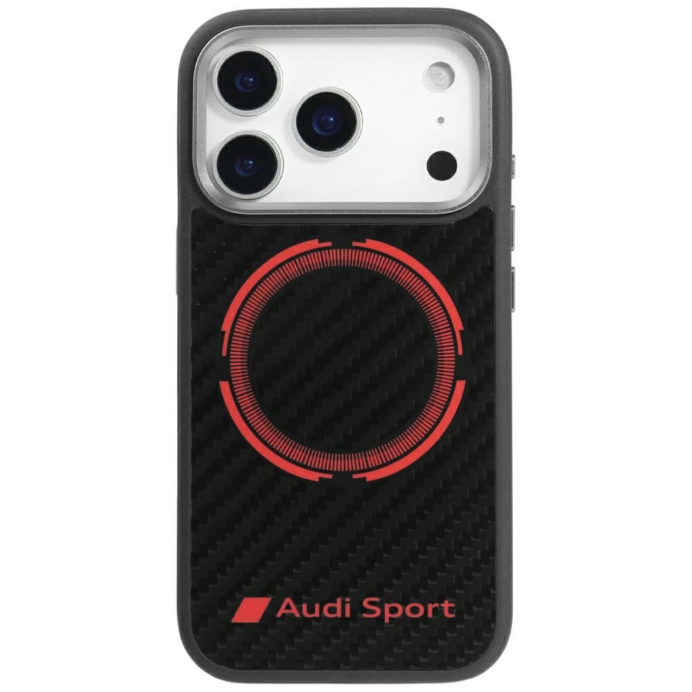 Audi RSQ Carbon Fiber Sport Red Circle MagSafe Case til iPhone 17 Pro - sort