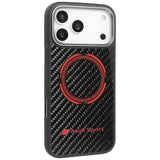 Audi RSQ Carbon Fiber Sport Red Circle MagSafe Case til iPhone 17 Pro Max - sort