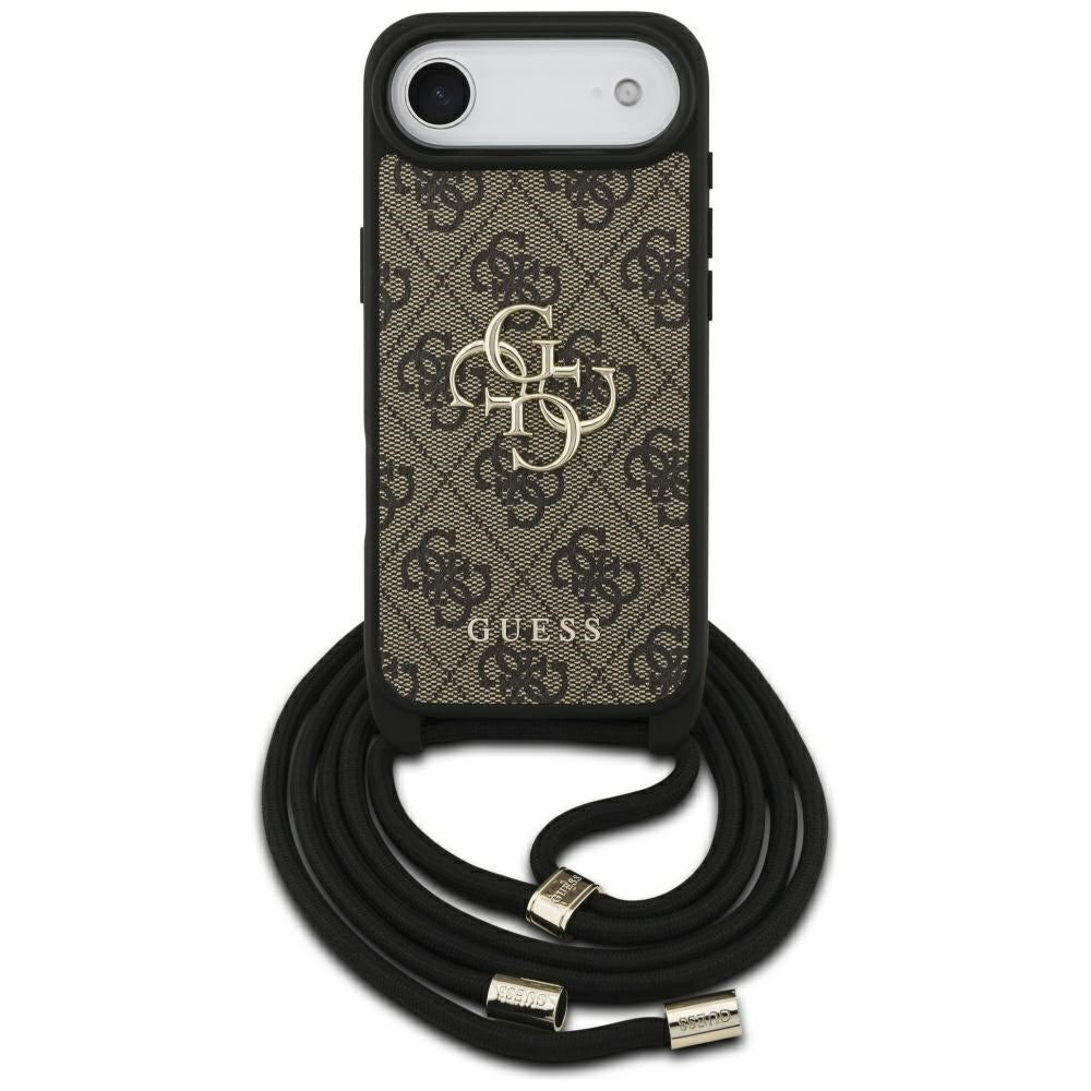 Guess 4G Big Logo Cord Stap Crossbody Case til iPhone 17 Air - Brown