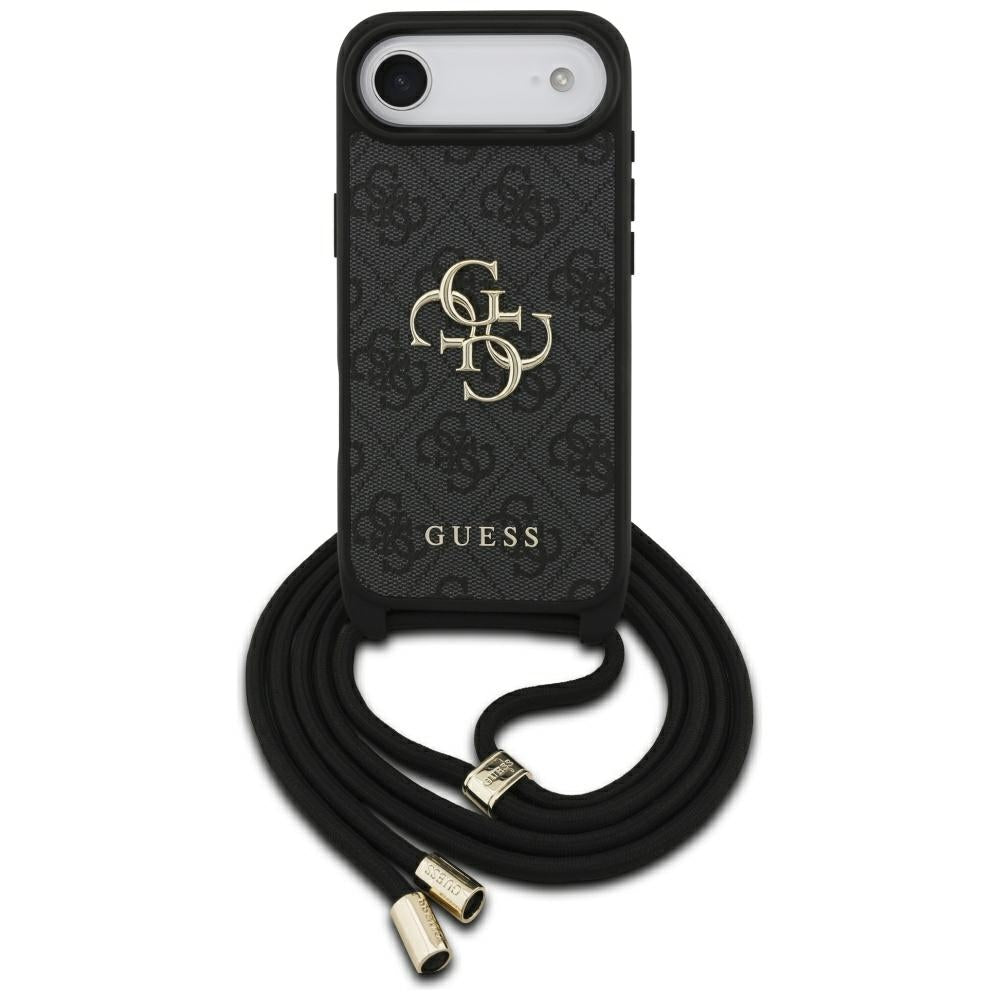 Guess 4G Big Logo Cord Stap Crossbody Case til iPhone Air - sort