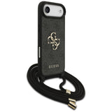 Guess 4G Big Logo Cord Stap Crossbody Case til iPhone Air - sort