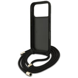 Guess 4G Big Logo Cord Stap Crossbody Case til iPhone 17 Pro - Brunt