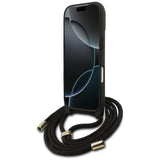 Guess 4G Big Logo Cord Stap Crossbody Case til iPhone 17 Pro - sort