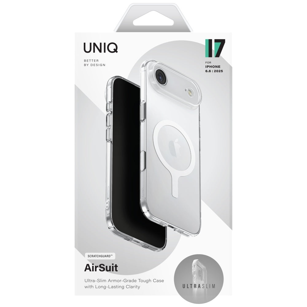 Uniq Airsuit Case til iPhone 17 Air Magclick opladning - gennemsigtig