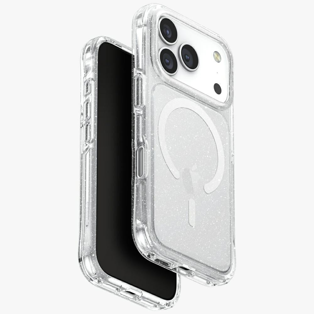 Uniq LifePro Xtreme Magclick opladningsfoder til iPhone 17 Pro - Clear-Glitter