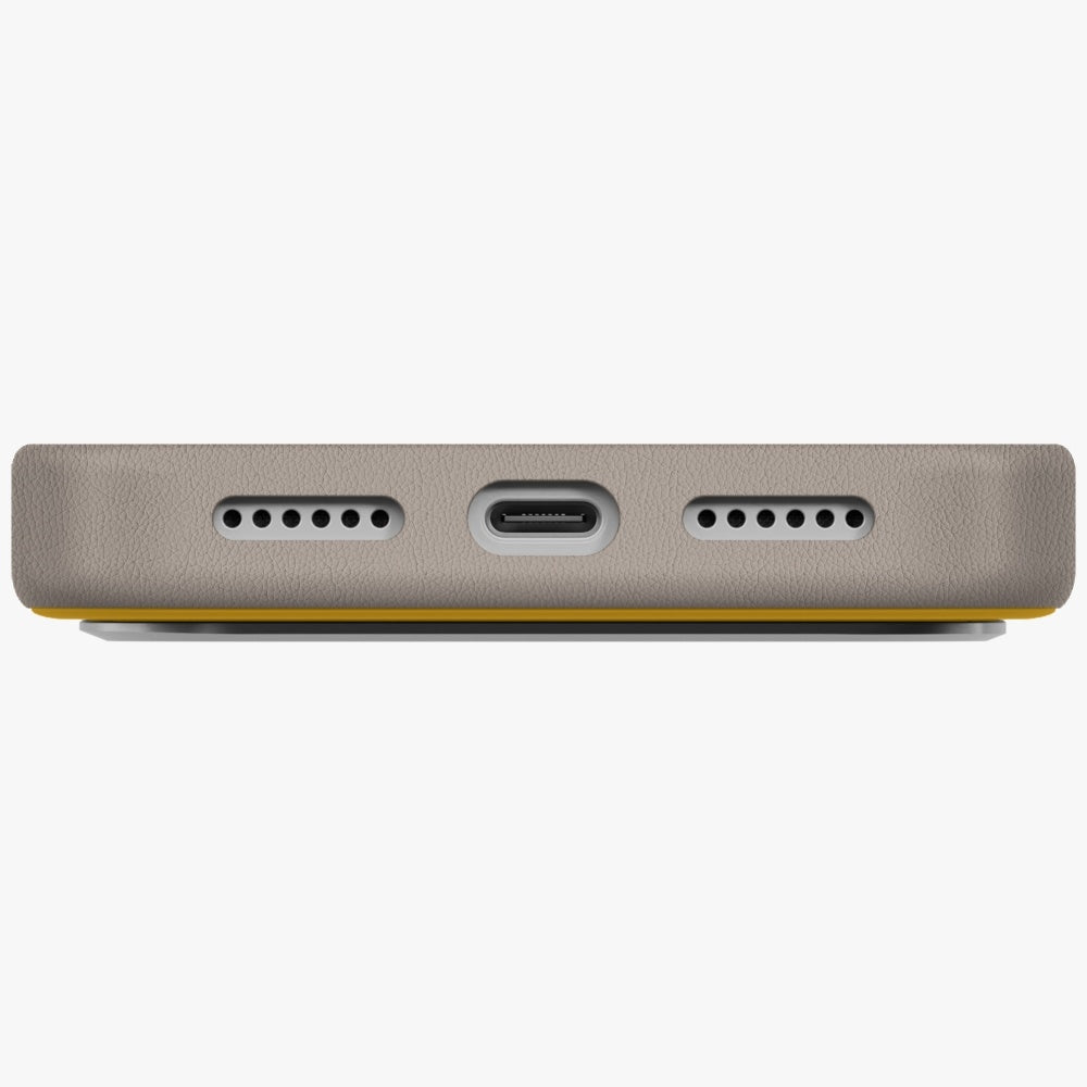 Uniq Lyden DS Case til iPhone 17 Pro Max Magclick opladning - gul-grå