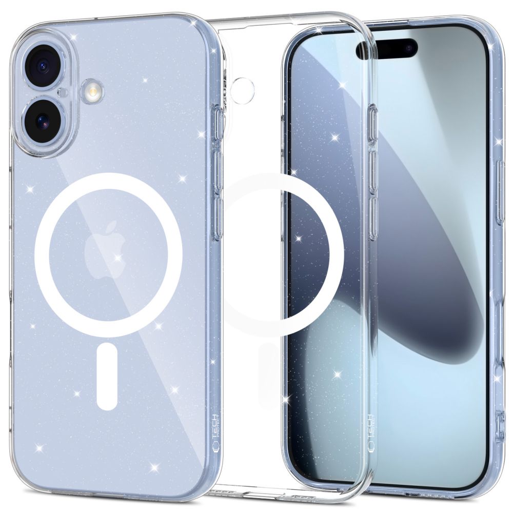 Tech-Protect FlexAir MagSafe Case til iPhone 17 - Klar Glitter