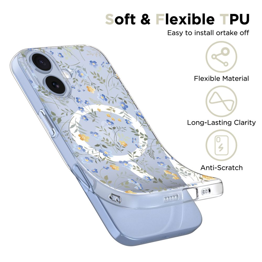 Tech-Protect FlexAir MagSafe Case til iPhone 17 - Margheriter med blade