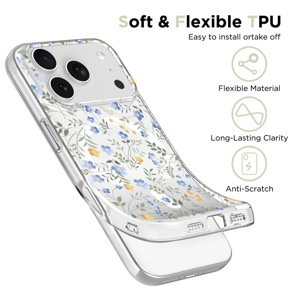 Tech-Protect FlexAir MagSafe Case til iPhone 17 Pro - Margheriter med blade