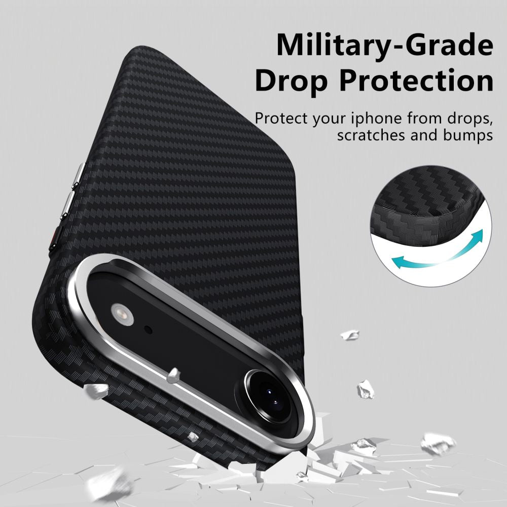 Tech-Protect Ion Carbon MagSafe Case til iPhone 17 Air - sort og sølv