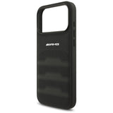 AMG læder med udhuggede linjer Logo Case til iPhone 17 Pro Max - sort