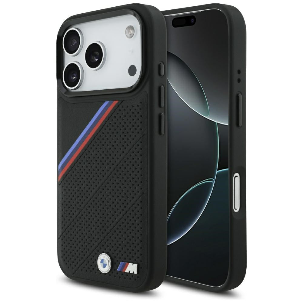 BMW M Tricolor Metal Logo MagSafe Case til iPhone 17 Pro - sort