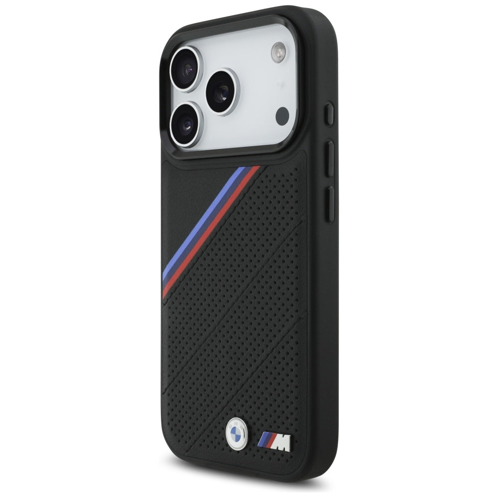 BMW M Tricolor Metal Logo MagSafe Case til iPhone 17 Pro - sort