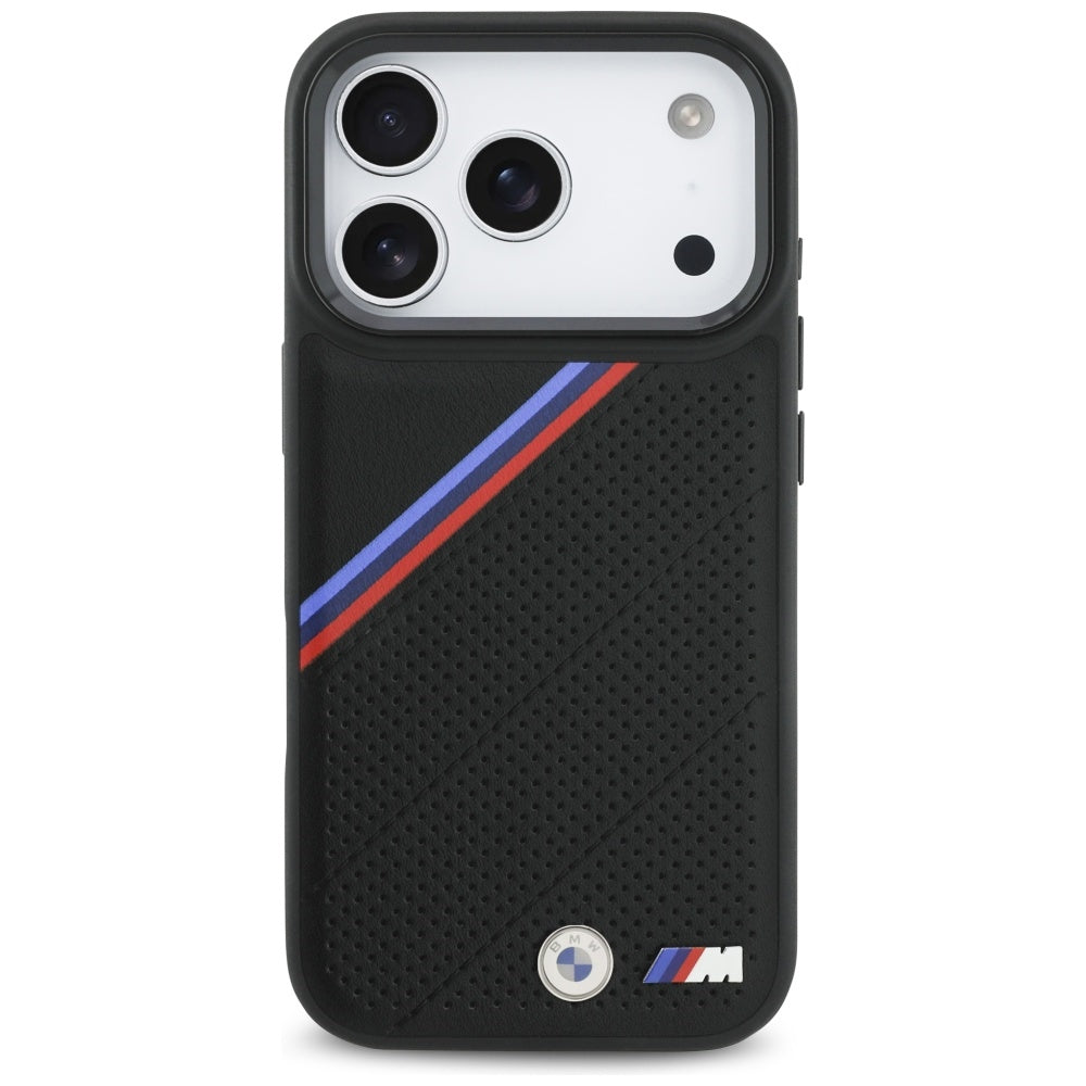 BMW M Tricolor Metal Logo MagSafe Case til iPhone 17 Pro - sort