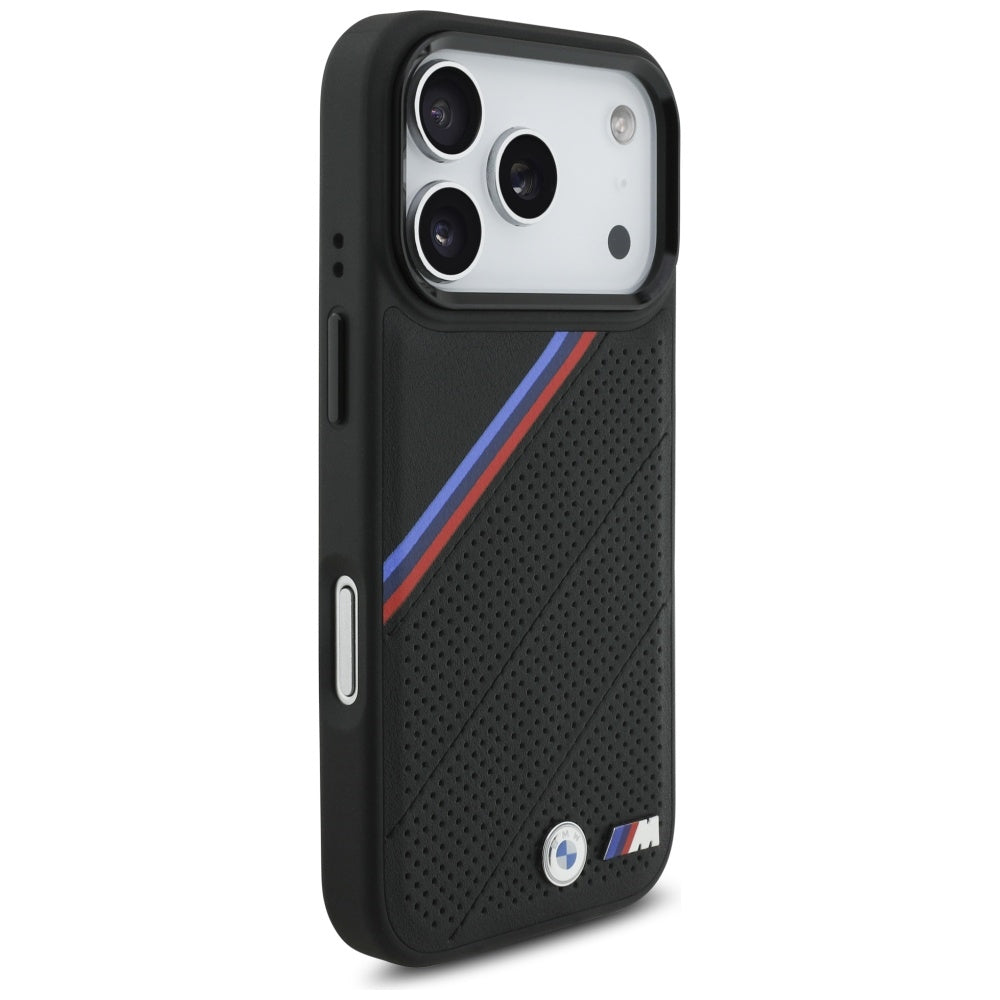 BMW M Tricolor Metal Logo MagSafe Case til iPhone 17 Pro - sort