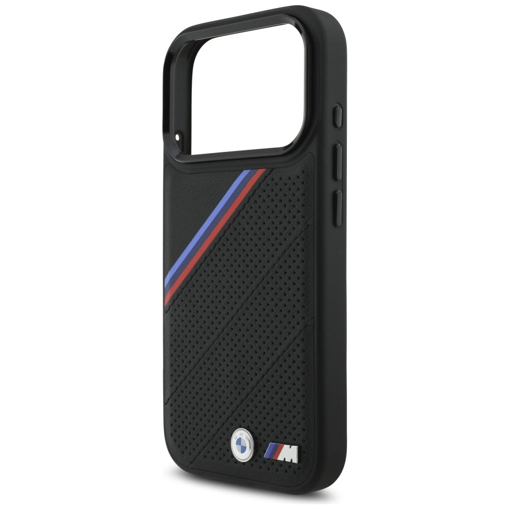 BMW M Tricolor Metal Logo MagSafe Case til iPhone 17 Pro - sort