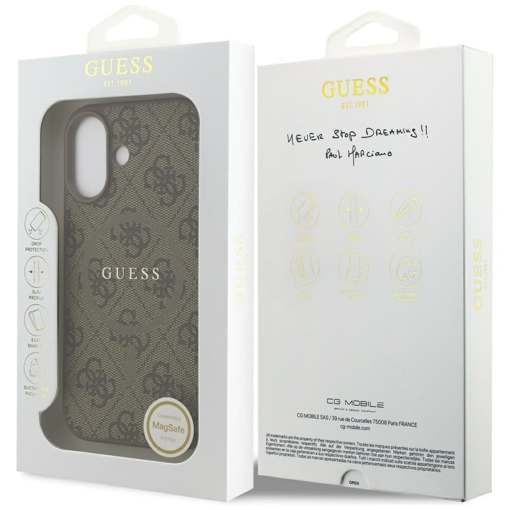 Guess 4G Ring Classic Logo MagSafe Case for iPhone 17 - Brown
