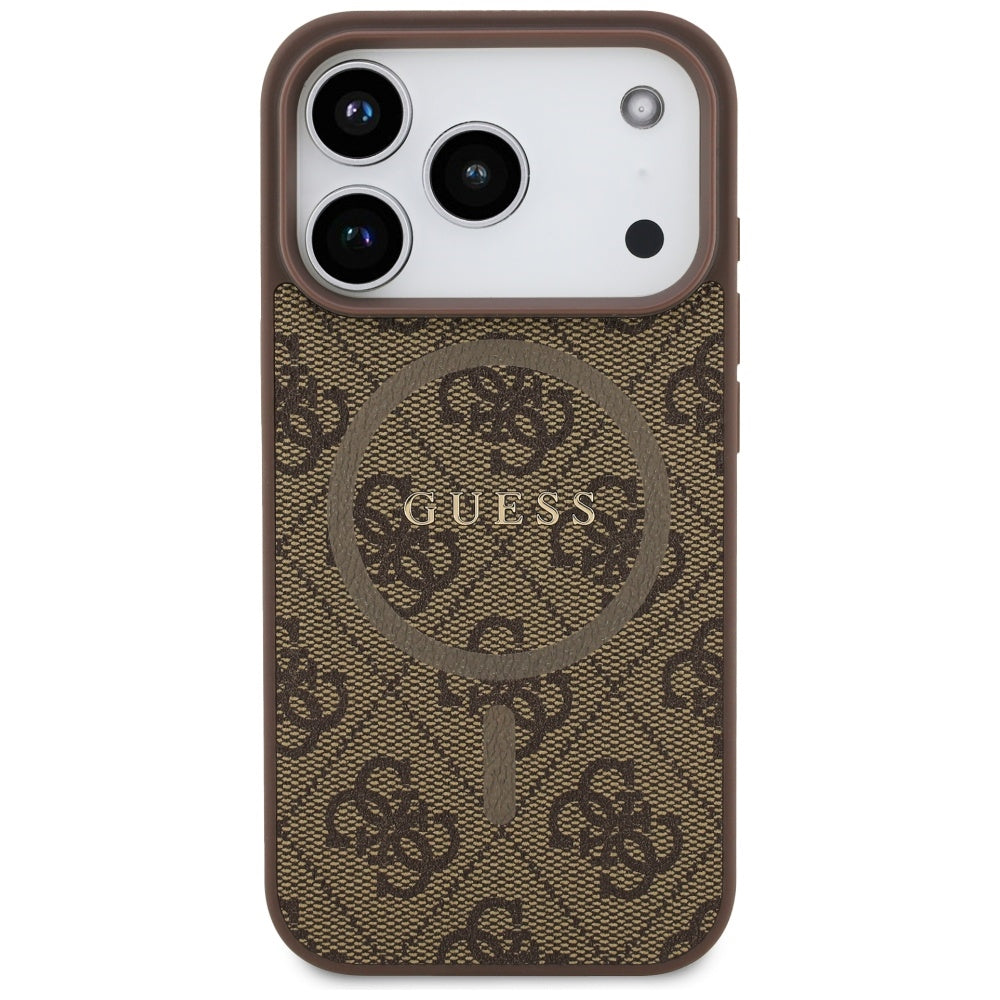 Guess 4G Ring Classic Logo MagSafe Case for iPhone 17 Pro - Brown