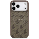 Guess 4G Ring Classic Logo MagSafe Case for iPhone 17 Pro Max - Brown
