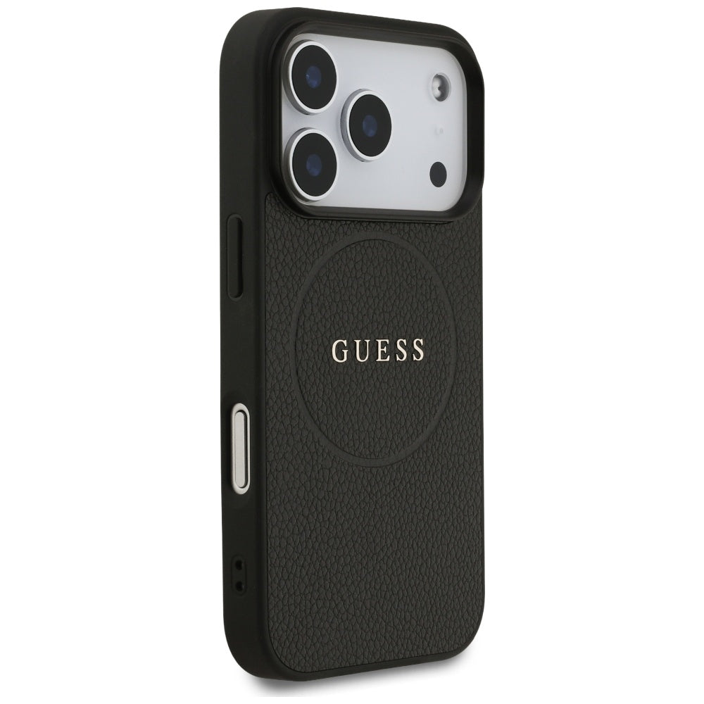 Guess Grained Ring MagSafe case for iPhone 17 Pro - black