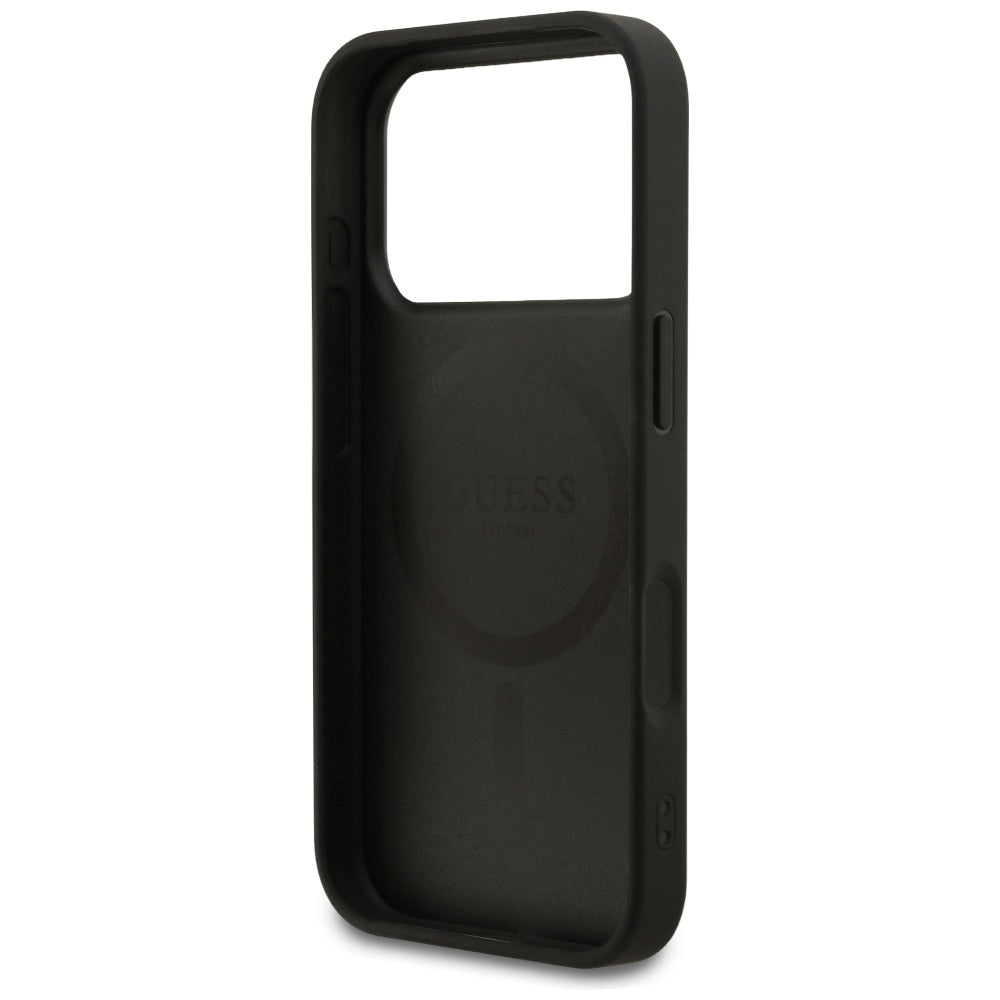 Guess Grained Ring MagSafe case for iPhone 17 Pro - black