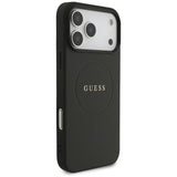 Guess Grained Ring MagSafe case for iPhone 17 Pro Max - black