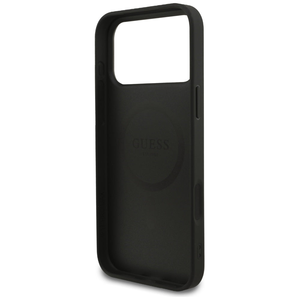 Guess Grained Ring MagSafe case for iPhone 17 Pro Max - black