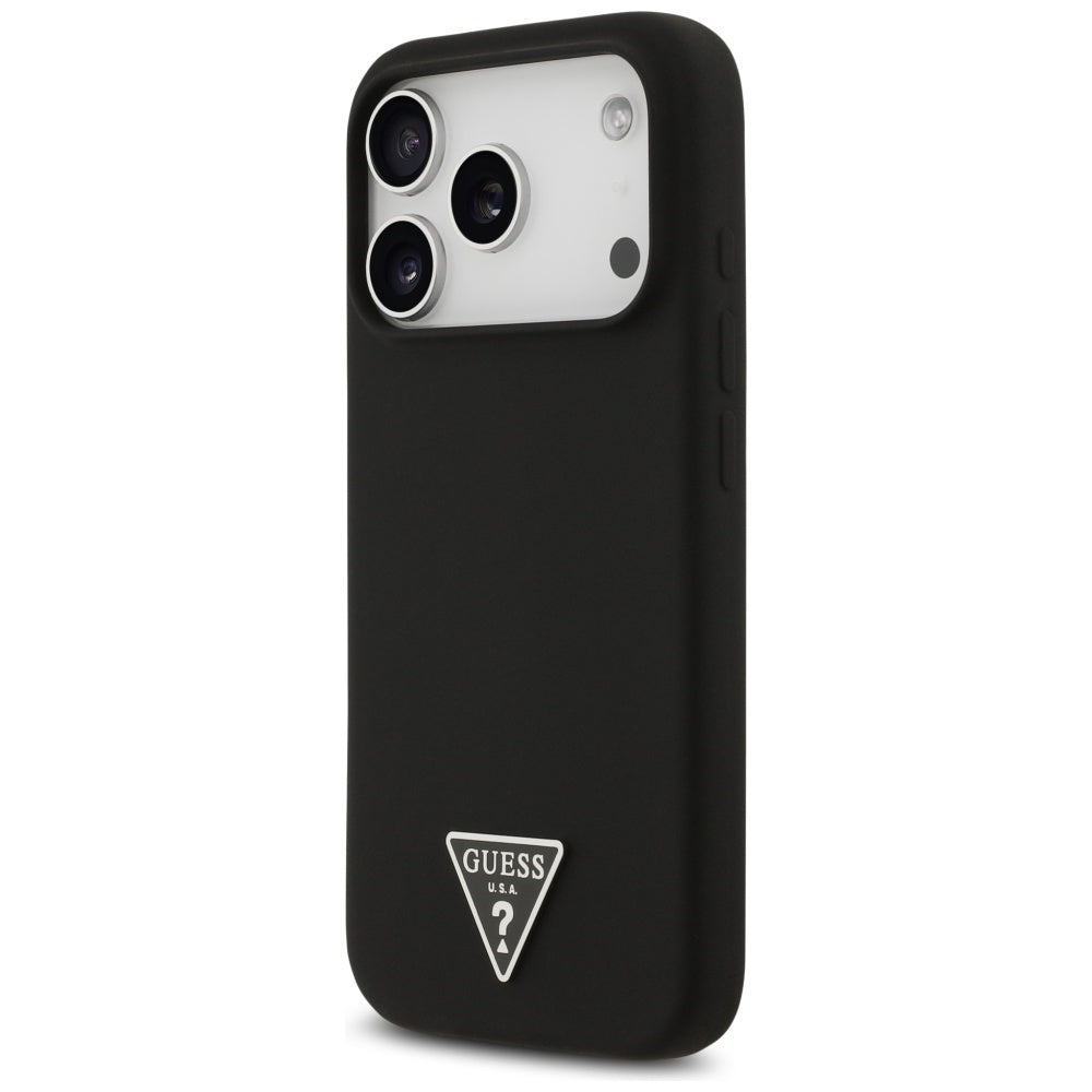 Guess Silicone Triangle Logo MagSafe Case for iPhone 17 Pro Max - Black