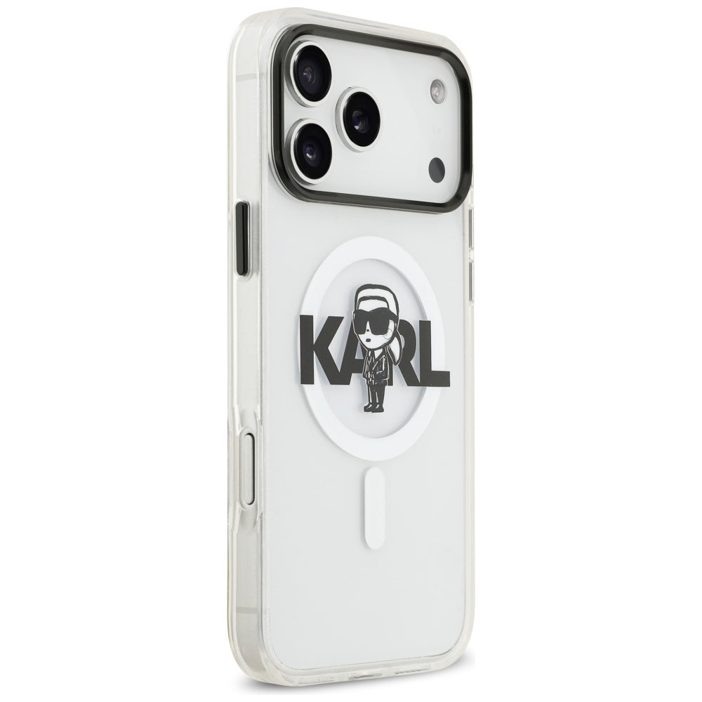 Karl Lagerfeld IML Karl Sketch Logo MagSafe Case til iPhone 17 Pro Max - Gennemsigtig