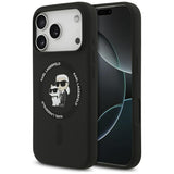 Karl Lagerfeld Silicone Karl&Choupette Ring MagSafe Case for iPhone 17 Pro - Black